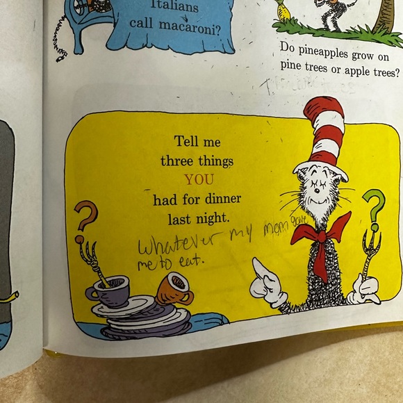 BANNED Cat in the hat The Cat Quizzer book with pencil and marker writing in it - Picture 6 of 10